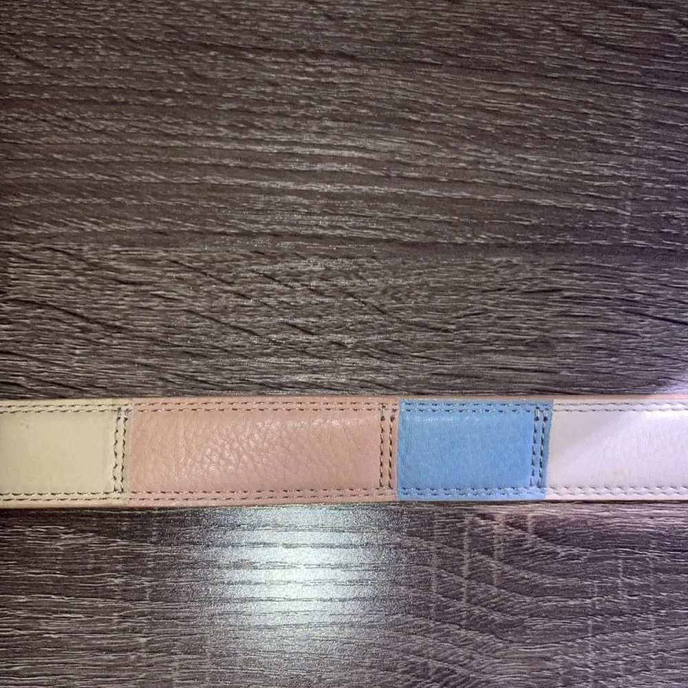 Vintage Women’s 32” Vintage Color Block Fossil Leather Belt